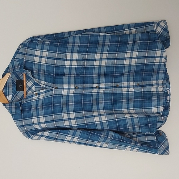 Rails Lennox Navy Yale White Plaid Brushed Cotton Shirt Size Medium - Picture 2 of 8